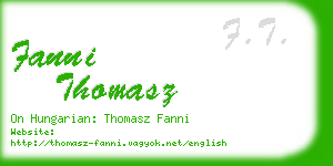 fanni thomasz business card